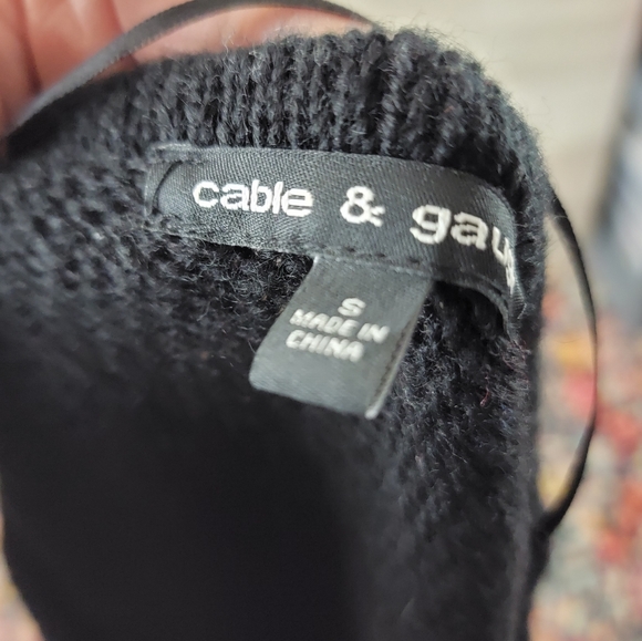 Cable & Guage Raised Rose Ribbed Knit Sweater Womens Size Small - Picture 11 of 16